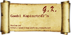 Gaebl Kapisztrán névjegykártya