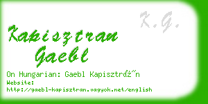 kapisztran gaebl business card